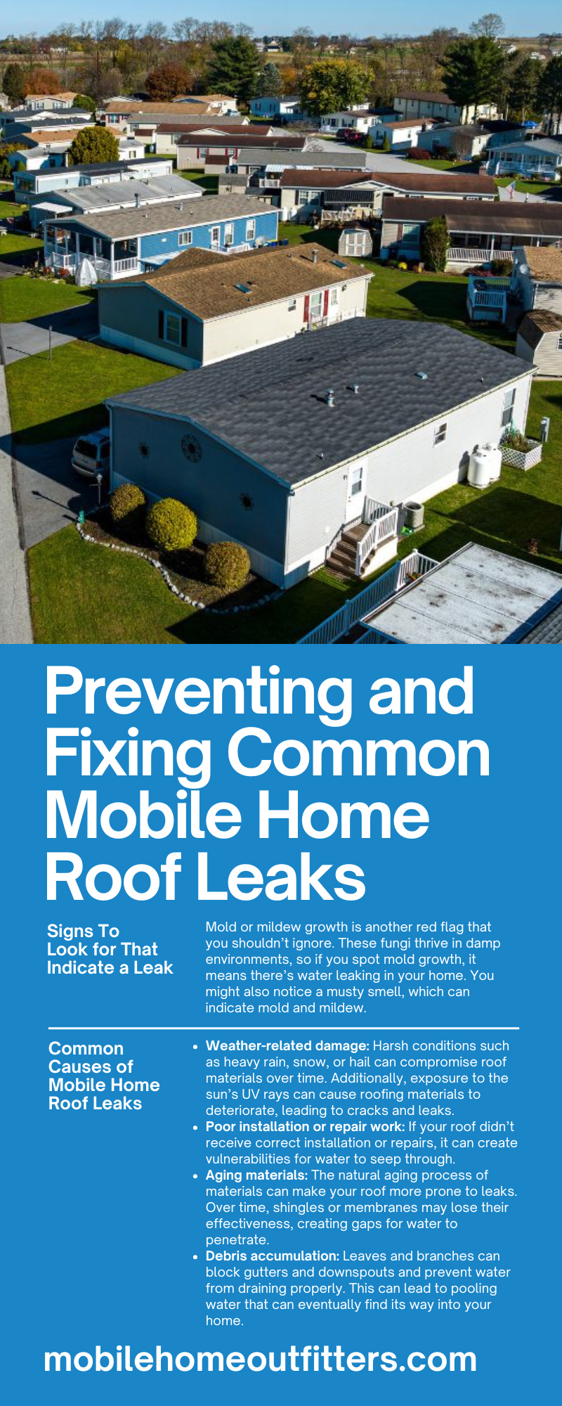 Preventing and Fixing Common Mobile Home Roof Leaks