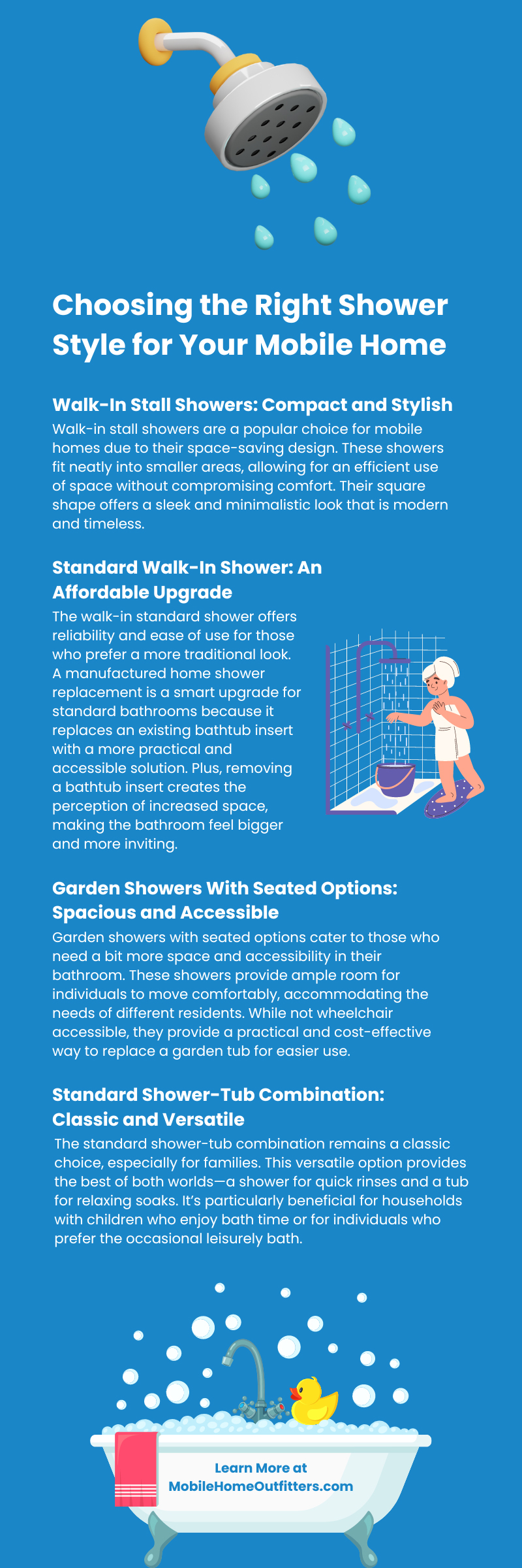 Choosing the Right Shower Style for Your Mobile Home